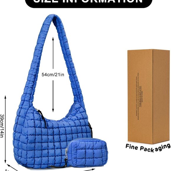 Stylish Quilted Carryall Crossbody Tote Bag - Perfect for Everyday Essentials - Picture 3 of 7